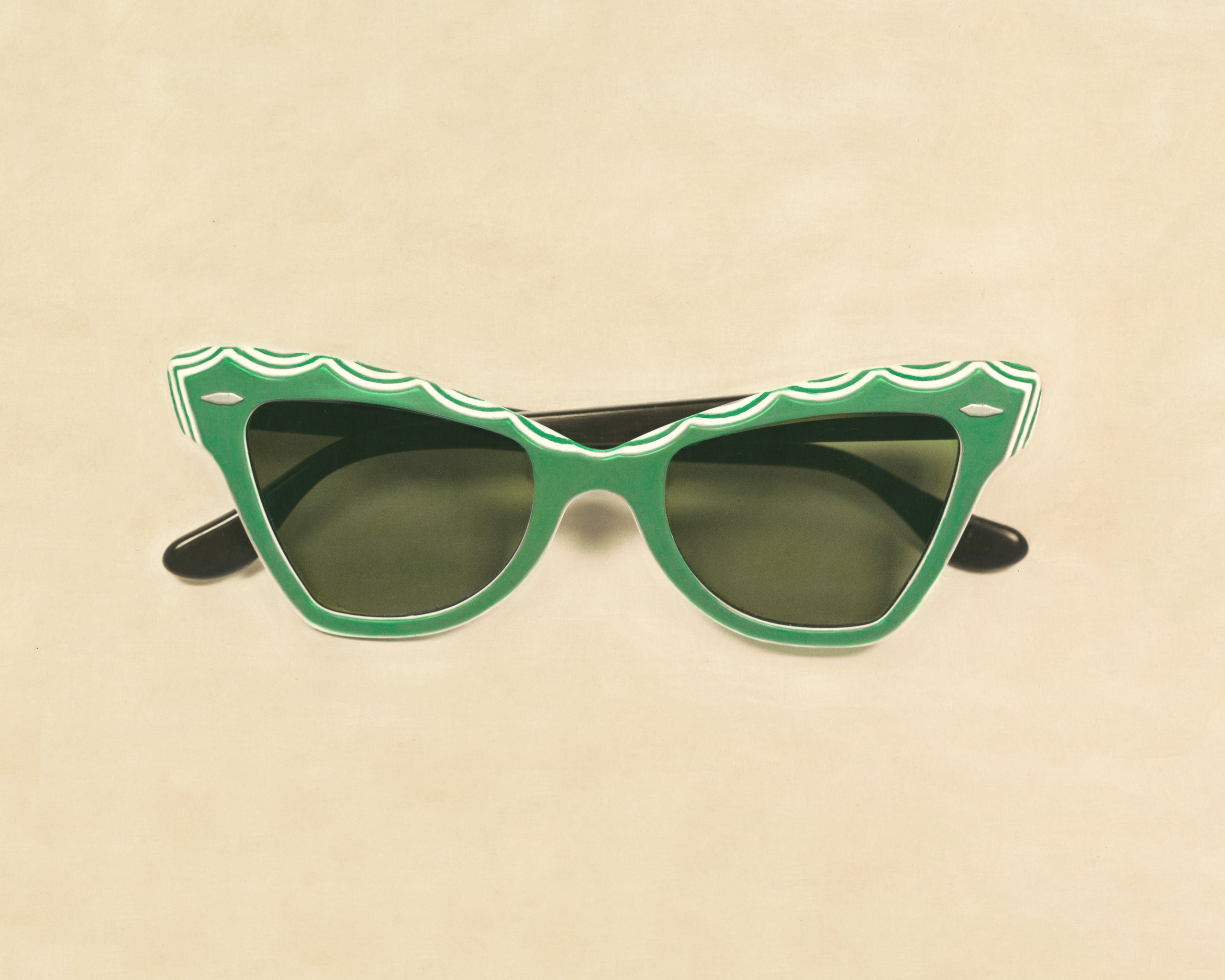 Electric Cocktail Sunglasses - Suede / Vintage Green